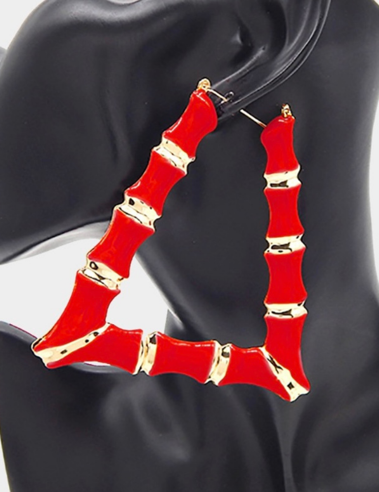 Mary J Bamboo Earrings (Trapezoid)