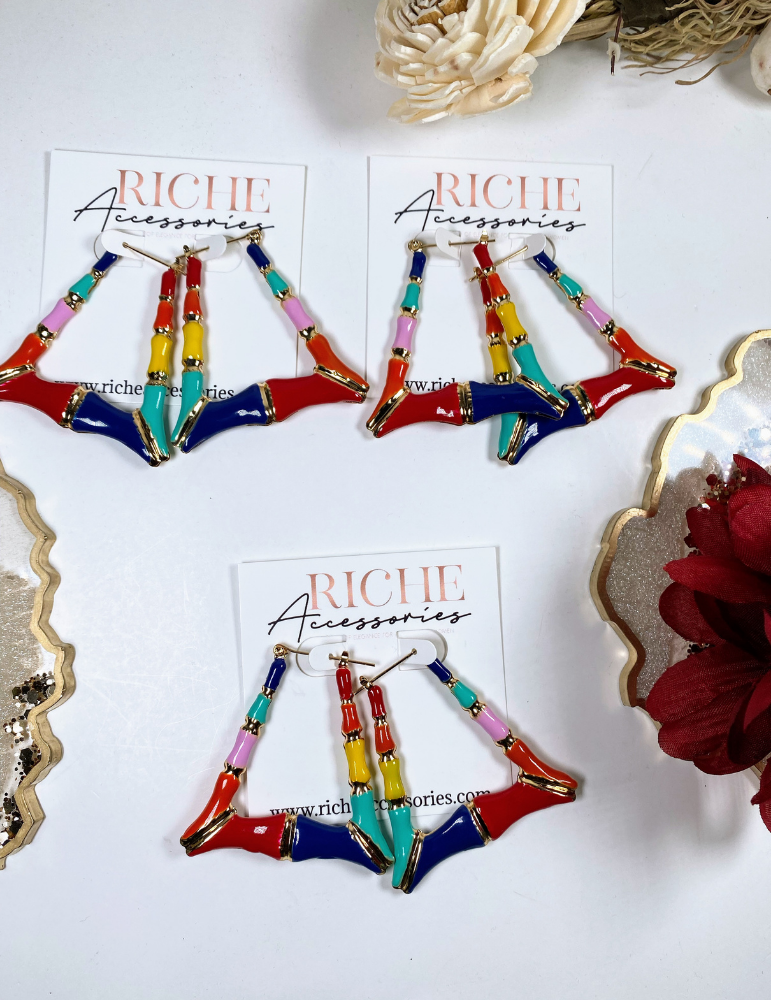 Mary J Bamboo Earrings Trapezoid (Mini)